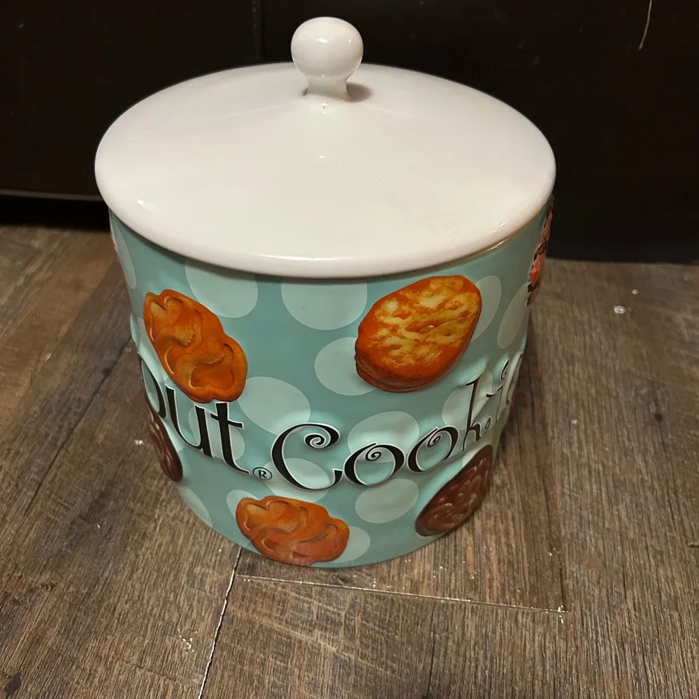 Rare Collectible Girl Scout Cookie Jar - 2006 Ceramic Blue‎ Large 4 Quarts
